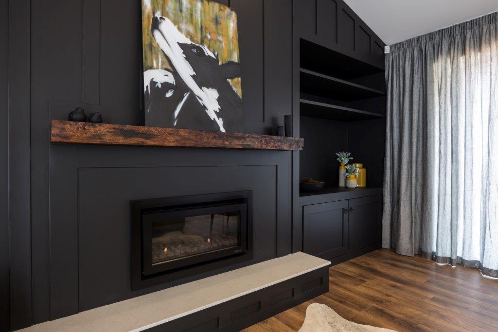 Gas fireplace on sale with bookshelves